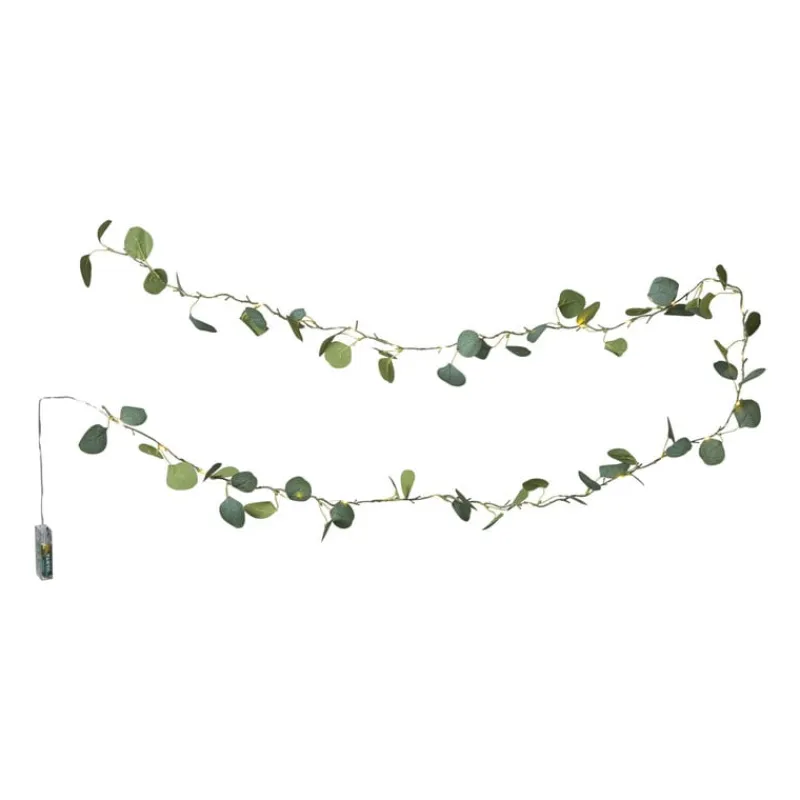 Xenos Kerstverlichting|Kerstboom Verlichting-Kerst lichtslinger met eucalyptus - groen - 2 meter