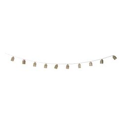 Xenos Kerstverlichting|Kerstboom Verlichting-Kerst lichtslinger met huisjes - goudkleurig - 135 cm