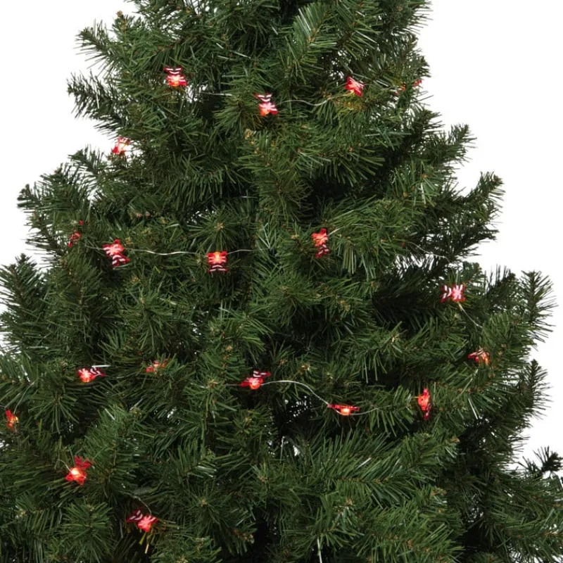 Xenos Kerstverlichting|Kerstboom Verlichting-Kerst lichtslinger met strikjes - rood - 1.9 meter