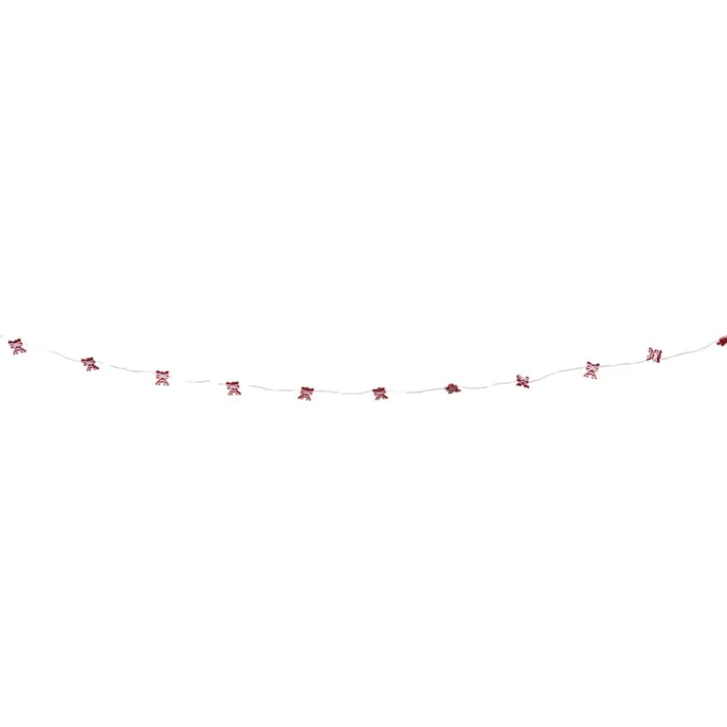 Xenos Kerstverlichting|Kerstboom Verlichting-Kerst lichtslinger met strikjes - rood - 1.9 meter