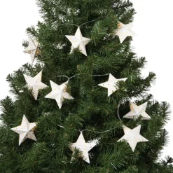 Xenos Kerstverlichting|Kerstboom Verlichting-Kerst lichtslinger met sterren - wit - 1.35 meter