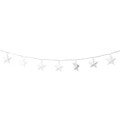 Xenos Kerstverlichting|Kerstboom Verlichting-Kerst lichtslinger met sterren - wit - 1.35 meter