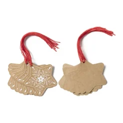 Xenos Kerst Inpakken-Kerst naamkaartje - kraft - diverse varianten - 6x6 cm