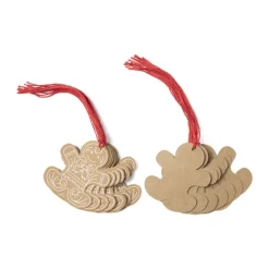 Xenos Kerst Inpakken-Kerst naamkaartje - kraft - diverse varianten - 6x6 cm