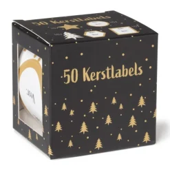 Xenos Kerst Inpakken-Kerst naamstickers - diverse varianten - set van 50