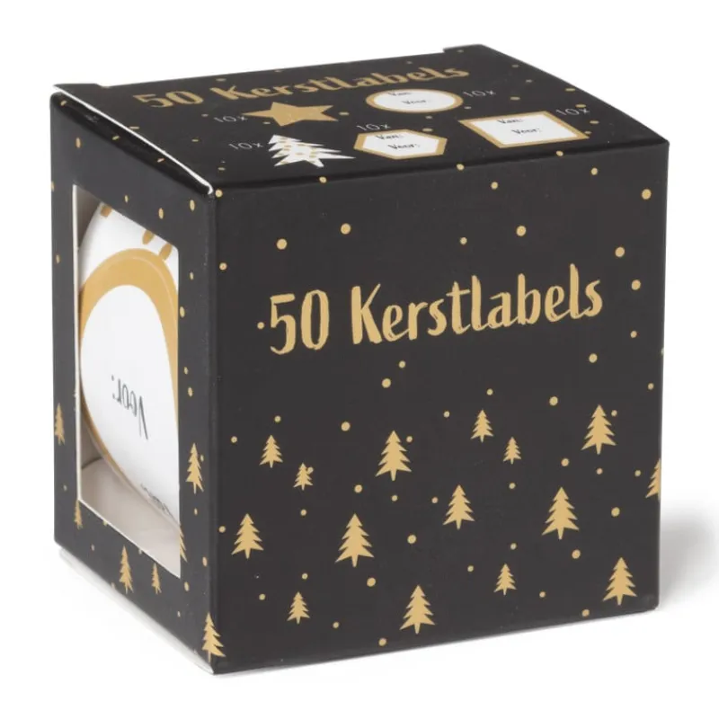 Xenos Kerst Inpakken-Kerst naamstickers - diverse varianten - set van 50