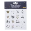 Xenos Stickers|Kerst Inpakken-Kerst stickervel - wit/goud/zwart - set van 12