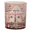 Xenos Waxinelichthouders-Kerst waxinelichthouder groot - bruin - ø9x10 cm