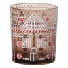 Xenos Waxinelichthouders-Kerst waxinelichthouder klein - bruin - ø7x8 cm