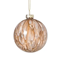 Xenos Kerstballen-Kerstbal bleeding - beige