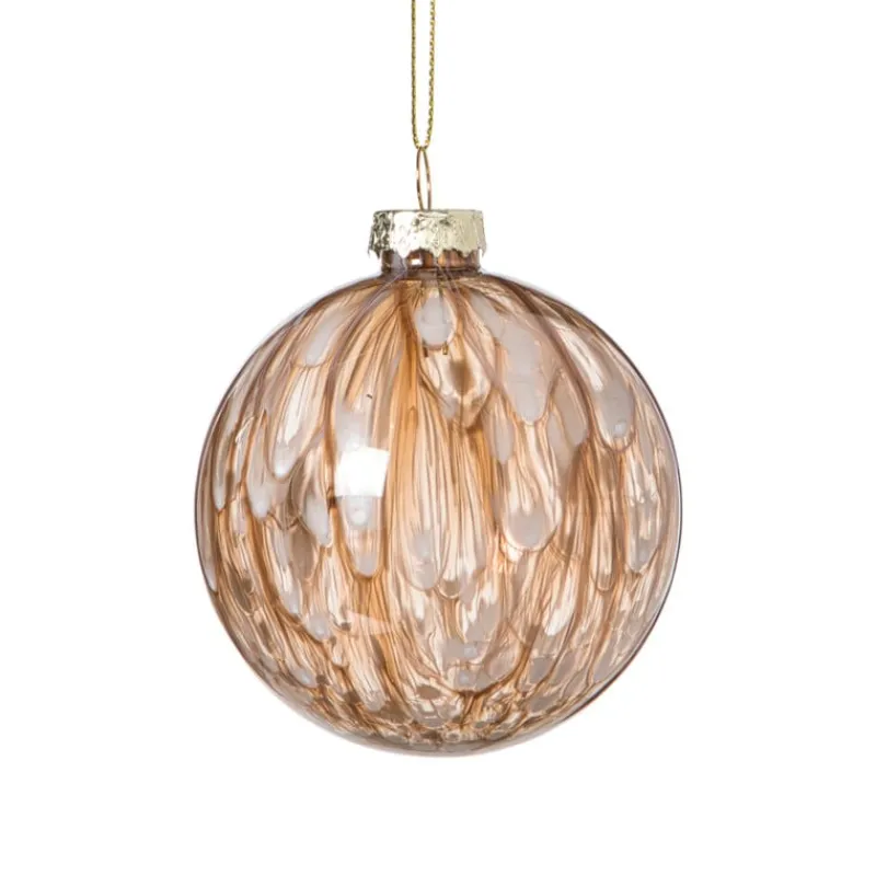 Xenos Kerstballen-Kerstbal bleeding - beige