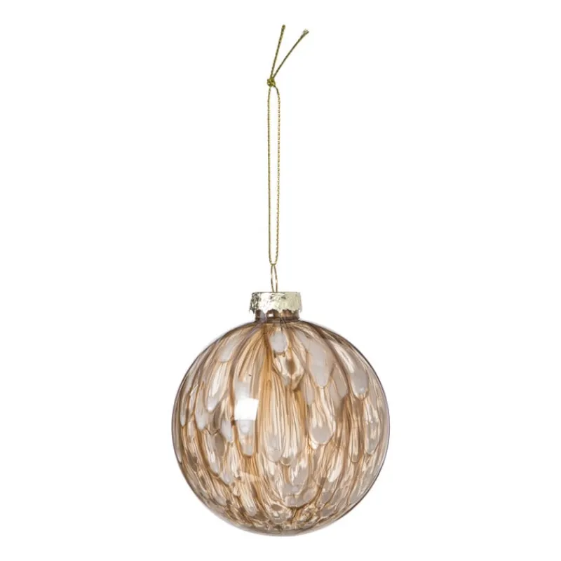 Xenos Kerstballen-Kerstbal bleeding - beige