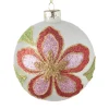 Xenos Kerstballen-Kerstbal bloem - wit