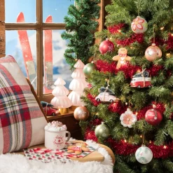 Xenos Kerstballen-Kerstbal bloem - wit