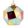 Xenos Kerstballen-Kerstbal blokkig - roze/blauw - ø8 cm