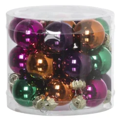 Xenos Kerstballen-Kerstbal box boho - multikleur - set van 24