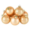 Xenos Kerstballen-Kerstbal champagne - glas - set van 8