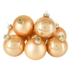Xenos Kerstballen-Kerstbal champagne - glas - set van 8