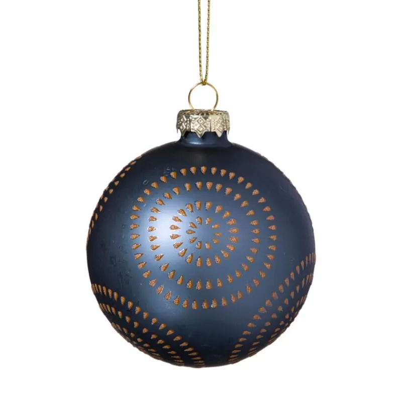 Xenos Kerstballen-Kerstbal cirkels stipjes - bruin