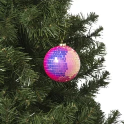 Xenos Kerstballen-Kerstbal discobal - roze