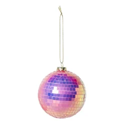 Xenos Kerstballen-Kerstbal discobal - roze