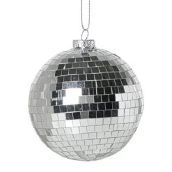 Xenos Kerstballen-Kerstbal discobal - zilverkleurig