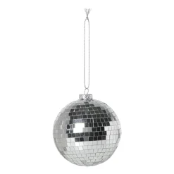 Xenos Kerstballen-Kerstbal discobal - zilverkleurig