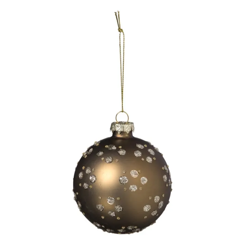Xenos Kerstballen-Kerstbal figuurtjes glitter - bruin