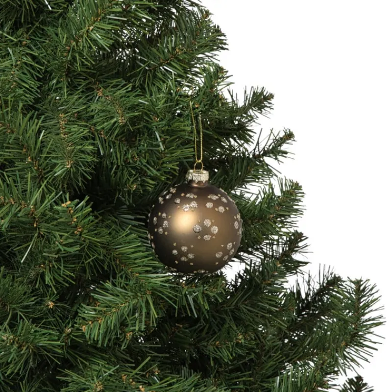 Xenos Kerstballen-Kerstbal figuurtjes glitter - bruin