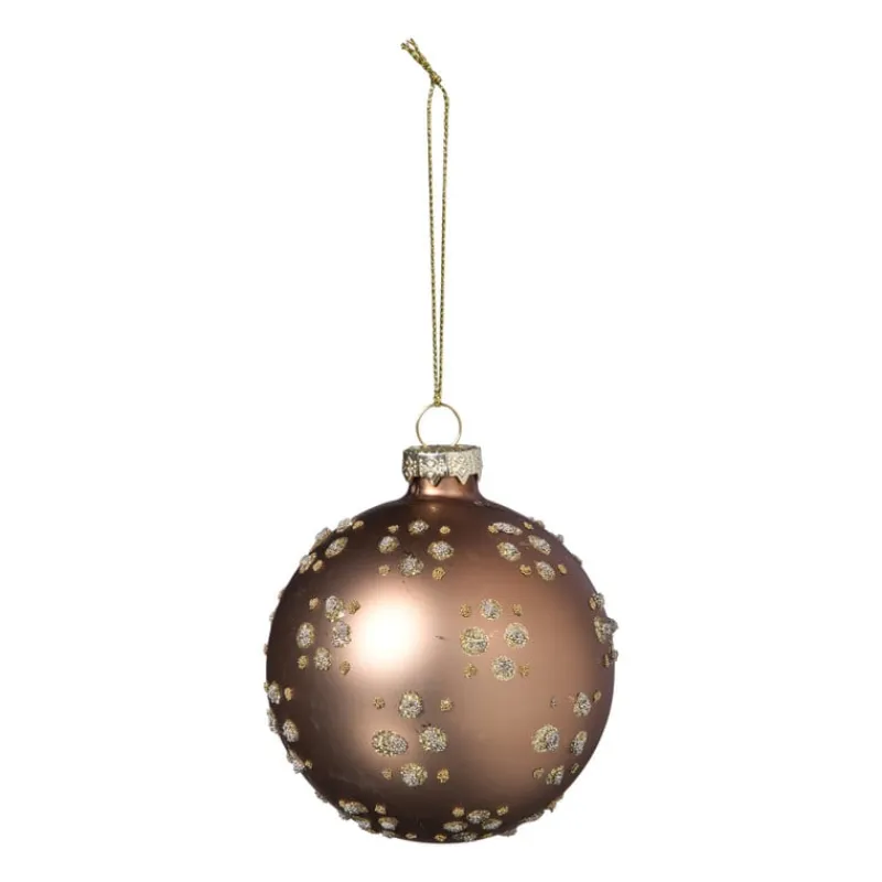 Xenos Kerstballen-Kerstbal figuurtjes glitter - bruin