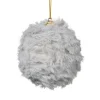 Xenos Kerstballen-Kerstbal fluffy - grijs