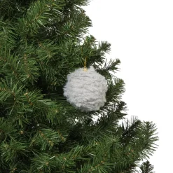 Xenos Kerstballen-Kerstbal fluffy - grijs