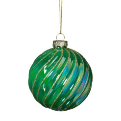 Xenos Kerstballen-Kerstbal gedraaid - groen