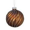 Xenos Kerstballen-Kerstbal gedraaid streep - bruin
