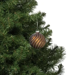 Xenos Kerstballen-Kerstbal gedraaid streep - bruin