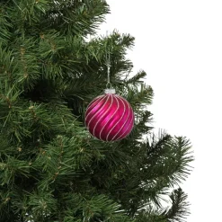 Xenos Kerstballen-Kerstbal gedraaid streep - roze