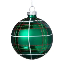 Xenos Kerstballen-Kerstbal geruit - groen