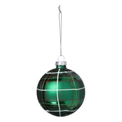 Xenos Kerstballen-Kerstbal geruit - groen