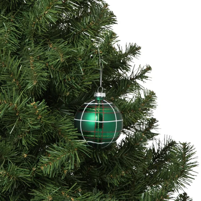 Xenos Kerstballen-Kerstbal geruit - groen