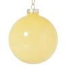 Xenos Kerstballen-Kerstbal glas - geel - ø8 cm