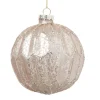 Xenos Kerstballen-Kerstbal Kersthanger - roze - 10 cm