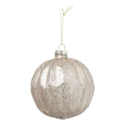 Xenos Kerstballen-Kerstbal Kersthanger - roze - 10 cm