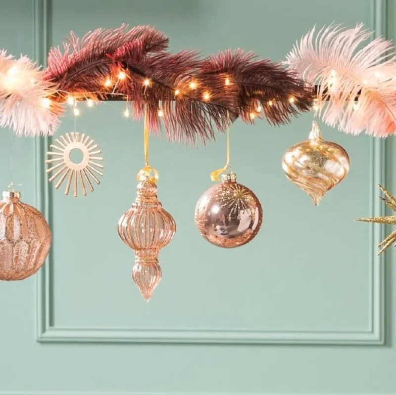 Xenos Kerstballen-Kerstbal Kersthanger - roze - 10 cm