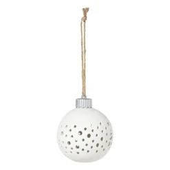 Xenos Kerstballen-Kerstbal LED stippen - wit