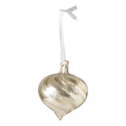 Xenos Kerstballen-Kerstbal marble goud - diverse varianten - ⌀8 cm