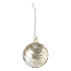 Xenos Kerstballen-Kerstbal marble goud - diverse varianten - ⌀8 cm