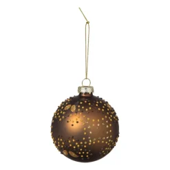 Xenos Kerstballen-Kerstbal mat - donkerbruin