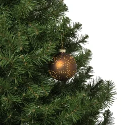 Xenos Kerstballen-Kerstbal mat - donkerbruin
