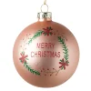Xenos Kerstballen-Kerstbal merry christmas - roze - ⌀8 cm
