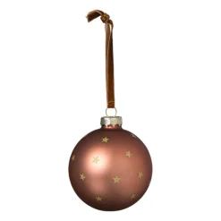 Xenos Kerstballen-Kerstbal met gouden sterretjes - roze